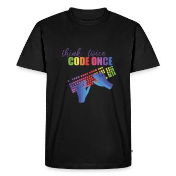 Programmeurs - T-shirt Premium bio Homme - noir - Devant - Nico (187cm)