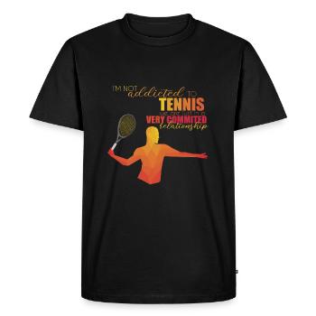 Tennis - Men's Premium Organic T-Shirt - black - Front - Nico (187cm)