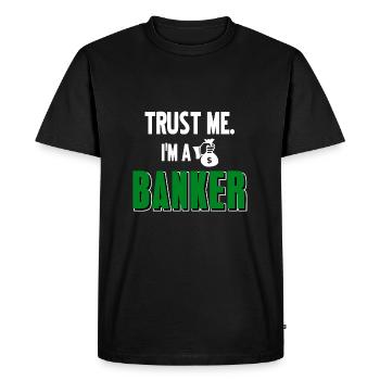 Banque de cadeau - T-shirt Premium bio Homme - noir - Devant - Nico (187cm)