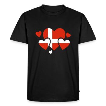 Drapeau du Danemark Scandinavie Drapeau du Danemark Voyage - T-shirt Premium bio Homme - noir - Devant - Nico (187cm)