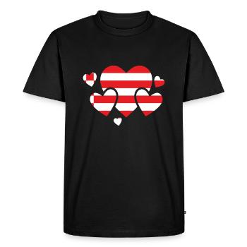 Drapeau de Brême Drapeau de Brême Coeur - T-shirt Premium bio Homme - noir - Devant - Nico (187cm)