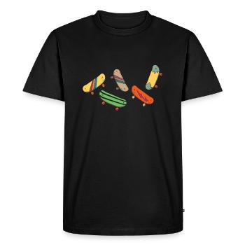 Skate SK8 Skateboarder Skate Party Halfpipe - T-shirt Premium bio Homme - noir - Devant - Nico (187cm)