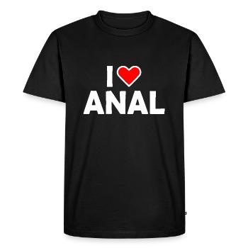 I love anal - T-shirt Premium bio Homme - noir - Devant - Nico (187cm)