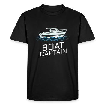 BATEAU: Capitaine de bateau - T-shirt Premium bio Homme - noir - Devant - Nico (187cm)