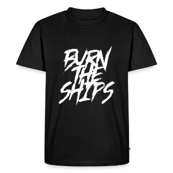 Burn the Ships - Men's Premium Organic T-Shirt - black - Front - Nico (187cm)