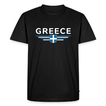 I Love Greece Fan, Tenue de T-Shirt Design - T-shirt Premium bio Homme - noir - Devant - Nico (187cm)