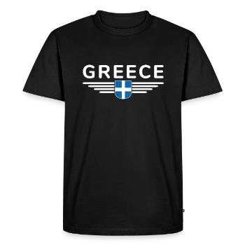 I Love Greece Fan, Tenue de T-Shirt Design - T-shirt Premium bio Homme - noir - Devant - Nico (187cm)