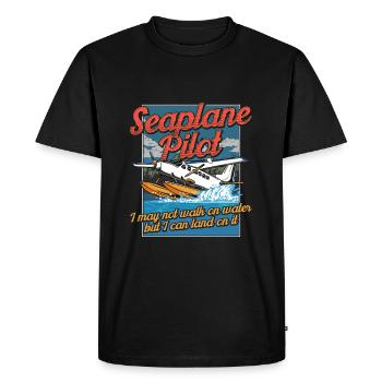 Seaplane Humor for Pilots - Men's Premium Organic T-Shirt - black - Front - Nico (187cm)