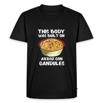 Arroz Con Gandules Puerto Rican Food - Men's Premium Organic T-Shirt - black - Front - Nico (187cm)