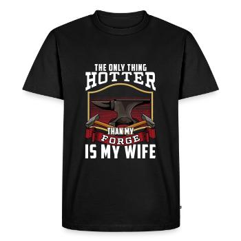 Plus chaud que ma forge - Metalsmith Humour - T-shirt Premium bio Homme - noir - Devant - Nico (187cm)