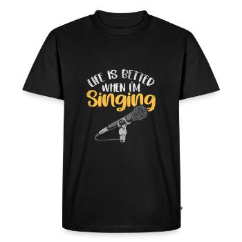 Better Singing – Conception d’auteur-compositeur - T-shirt Premium bio Homme - noir - Devant - Nico (187cm)