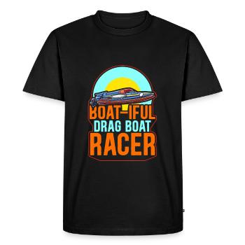 Boat-Iful Drag Boat Racer Speedboat Design - T-shirt Premium bio Homme - noir - Devant - Nico (187cm)