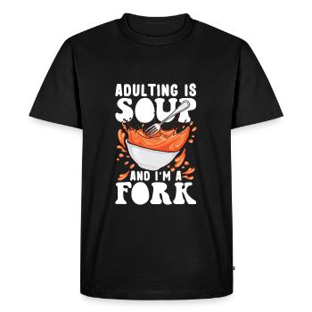 Adulting Is Soup - Adult Humor - Men's Premium Organic T-Shirt - black - Front - Nico (187cm)
