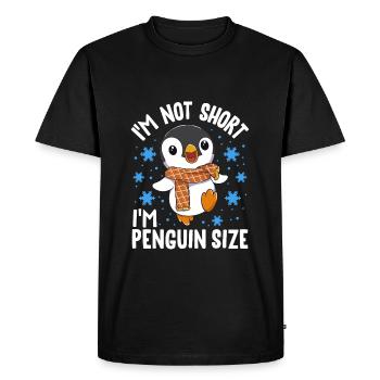 I'm not small, I'm penguin size! - Men's Premium Organic T-Shirt - black - Front - Nico (187cm)