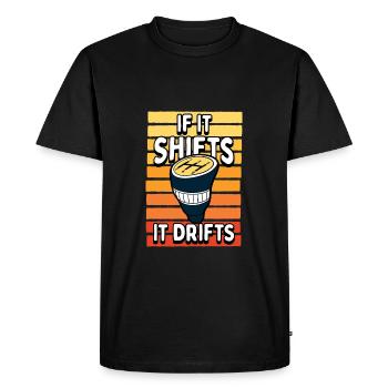 Drift avec transmission manuelle amateur de voitures Humour - T-shirt Premium bio Homme - noir - Devant - Nico (187cm)