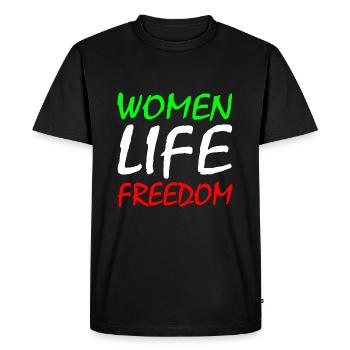 Women life freedom iran - Men's Premium Organic T-Shirt - black - Front - Nico (187cm)
