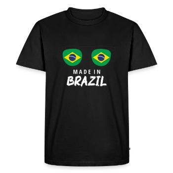 Flag of Brazil Flag of South America - Men's Premium Organic T-Shirt - black - Front - Nico (187cm)