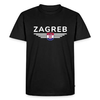 T-shirt de fan de Zagreb pour les amoureux de la Croatie - T-shirt Premium bio Homme - noir - Devant - Nico (187cm)