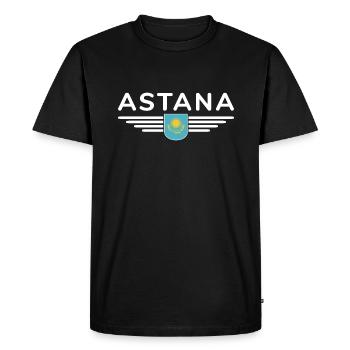 Astana Design – Modernité et tradition - T-shirt Premium bio Homme - noir - Devant - Nico (187cm)