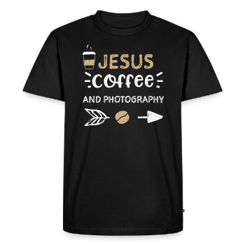 Jesus Coffee And Photography - Men's Premium Organic T-Shirt - black - Front - Nico (187cm)
