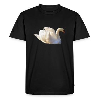Swan Swimming, Natural, Golden Hour - Men's Premium Organic T-Shirt - black - Front - Nico (187cm)