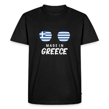 Greece Flag Hellas Athens Greek Flag - Men's Premium Organic T-Shirt - black - Front - Nico (187cm)
