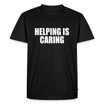 Helping is caring - Men's Premium Organic T-Shirt - black - Front - Nico (187cm)