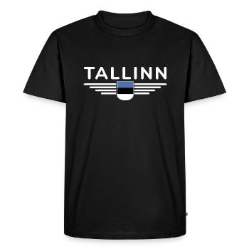 Tallinn T-Shirt – Pour les fans de la capitale - T-shirt Premium bio Homme - noir - Devant - Nico (187cm)