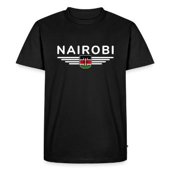 Fans de Nairobi : T-shirt pour les amoureux du Kenya - T-shirt Premium bio Homme - noir - Devant - Nico (187cm)