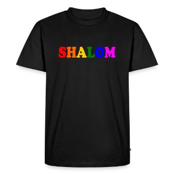 Shalom - T-shirt Premium bio Homme - noir - Devant - Nico (187cm)