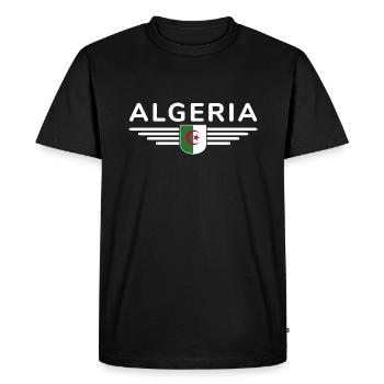 Algeria Design – Fierté de l’Afrique du Nord - T-shirt Premium bio Homme - noir - Devant - Nico (187cm)