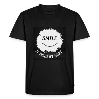 Smile it doesn't hurt - Men's Premium Organic T-Shirt - black - Front - Nico (187cm)