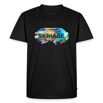 Lapin de ski, graffiti, lunettes de ski - T-shirt Premium bio Homme - noir - Devant - Nico (187cm)