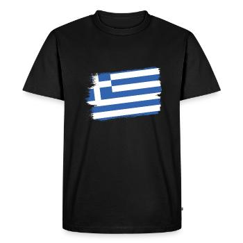 Drapeau de la Grèce Hellas Athènes Drapeau grec - T-shirt Premium bio Homme - noir - Devant - Nico (187cm)