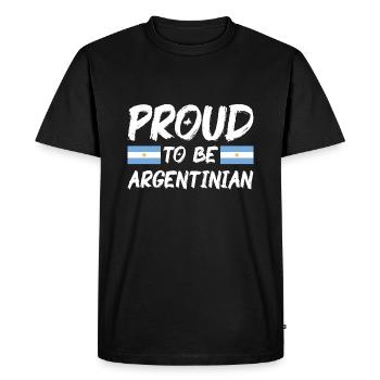 Drapeau de l’Argentine Amérique du Sud Drapeau de l’Argentine - T-shirt Premium bio Homme - noir - Devant - Nico (187cm)