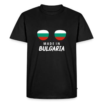 Drapeau de la Bulgarie Drapeau bulgare Sables d’or - T-shirt Premium bio Homme - noir - Devant - Nico (187cm)