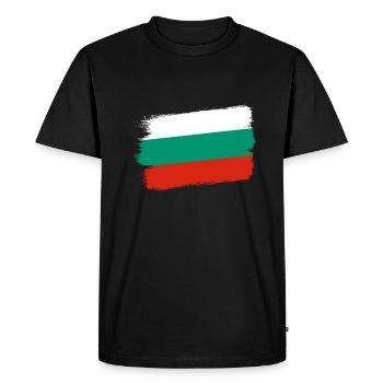Drapeau de la Bulgarie Drapeau bulgare Sables d’or - T-shirt Premium bio Homme - noir - Devant - Nico (187cm)