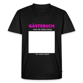 Livre d’or 60ème anniversaire Signe Femmes - T-shirt Premium bio Homme - noir - Devant - Nico (187cm)