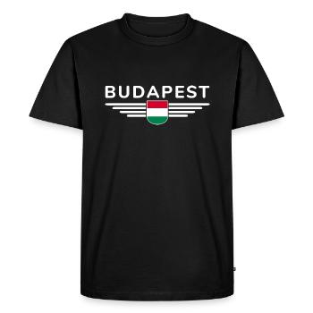 Budapest Hongrie Fan, Tenue T Shirt Design - T-shirt Premium bio Homme - noir - Devant - Nico (187cm)