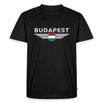 T-shirt Budapest pour les supporters hongrois - T-shirt Premium bio Homme - noir - Devant - Nico (187cm)