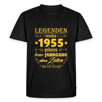 Légende 1955 Vintage 70ème Cadeau d’Anniversaire - T-shirt Premium bio Homme - noir - Devant - Nico (187cm)