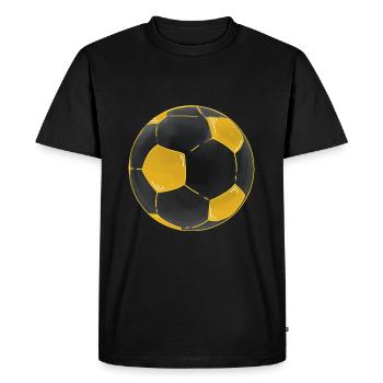 Football Black Gold Ball Sticker Footballer - Men's Premium Organic T-Shirt - black - Front - Nico (187cm)