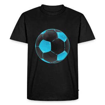 Football Noir Bleu Cool Autocollant de football - T-shirt Premium bio Homme - noir - Devant - Nico (187cm)