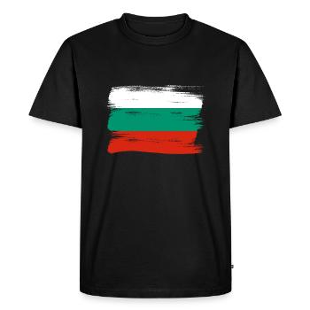 Drapeau de la Bulgarie Drapeau bulgare Sables d’or - T-shirt Premium bio Homme - noir - Devant - Nico (187cm)