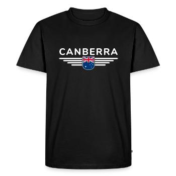 T-shirt Canberra Australie pour les fans et les amoureux - T-shirt Premium bio Homme - noir - Devant - Nico (187cm)