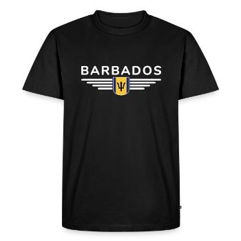 T-Shirt de la Barbade : Pure sensation des Caraïbes - T-shirt Premium bio Homme - noir - Devant - Nico (187cm)