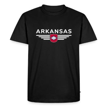 T-shirt de fan de l’Arkansas – Nature et culture - T-shirt Premium bio Homme - noir - Devant - Nico (187cm)