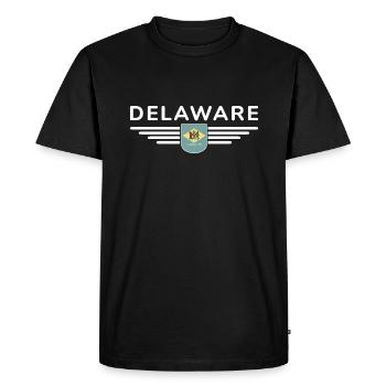 Delaware Fan T-Shirt – Coast & Charm - T-shirt Premium bio Homme - noir - Devant - Nico (187cm)