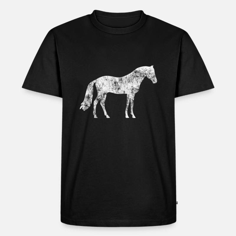 Pferde - Männer Premium Bio T-Shirt - Schwarz