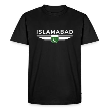 Islamabad Design – Style de la capitale - T-shirt Premium bio Homme - noir - Devant - Nico (187cm)